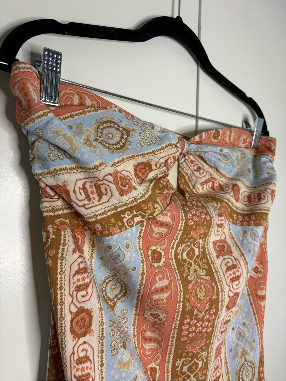 NWT Abercrombie & Fitch A&F Strapless Knotted Maxi Dress M multicolor print - Picture 9 of 10